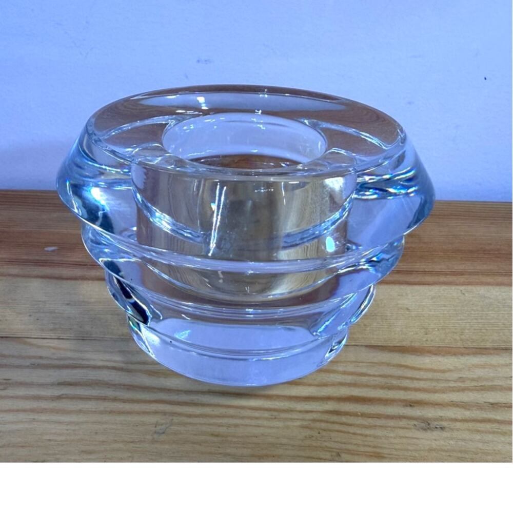 Lenox Ovations Radiance Crystal Votive Candle Holder Slovenia Clear 4"